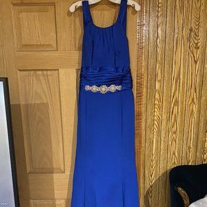 Long Royal Blue Prom Dress- Size 10